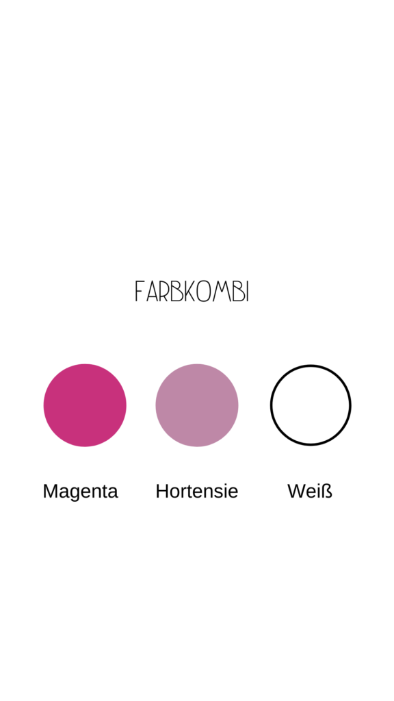 Farbkombi Magenta, Rosa, Weiß welche Farbe passt zu Pink